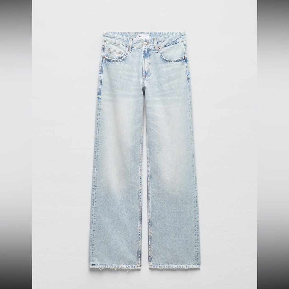 Zara Full length TRF mid rise wide leg jeans